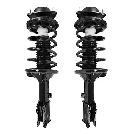 Unity front complete strut assembly kit, two silver struts with springs and mounts