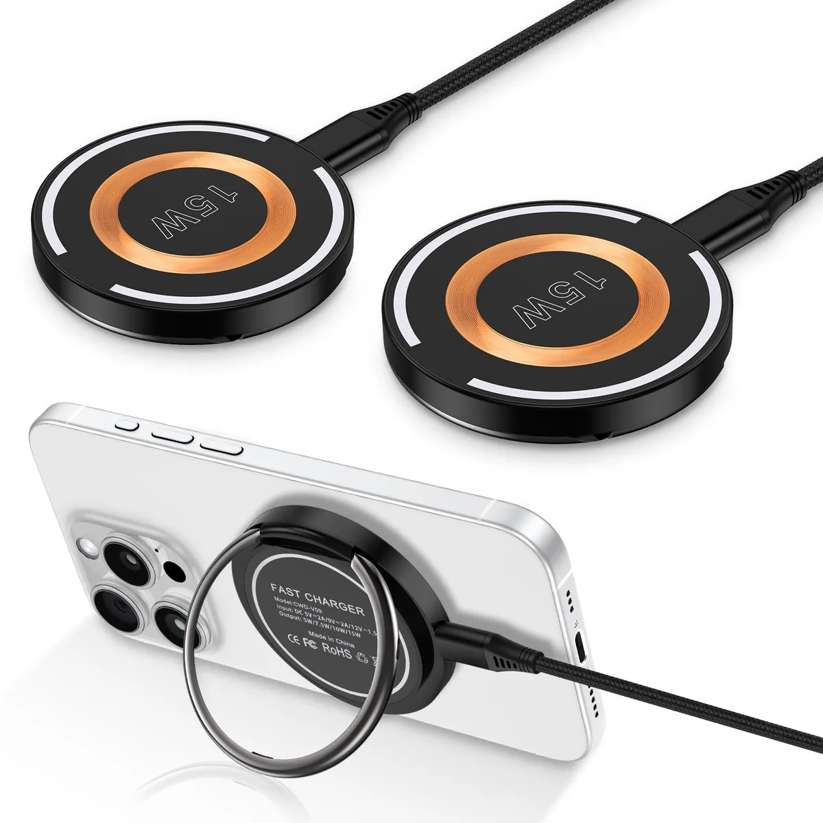 No Sew No Sew 15W Magnetic Wireless Charger 2Pack — product photo