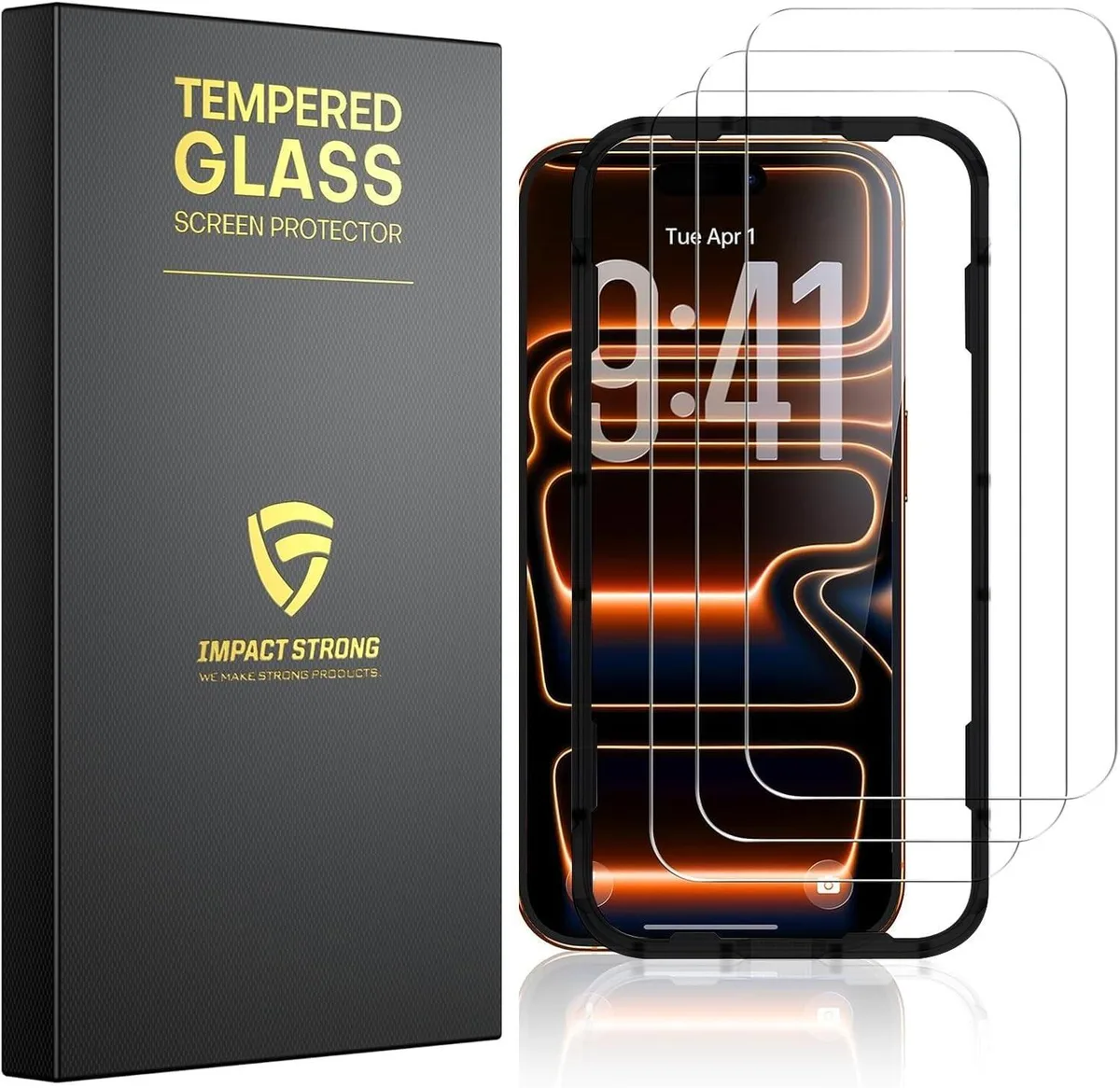 NuoTo NuoTo 3-Pack Tempered Glass Screen Protector iPhone 17 Pro 6.3 Inch — product photo