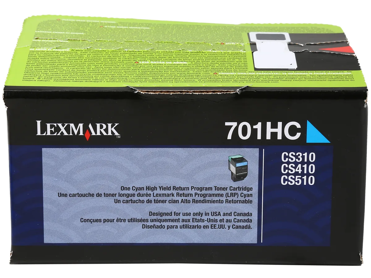 Lexmark Lexmark 70C1HC0 Cyan High Yield Toner Cartridge 3000 Pages — product photo