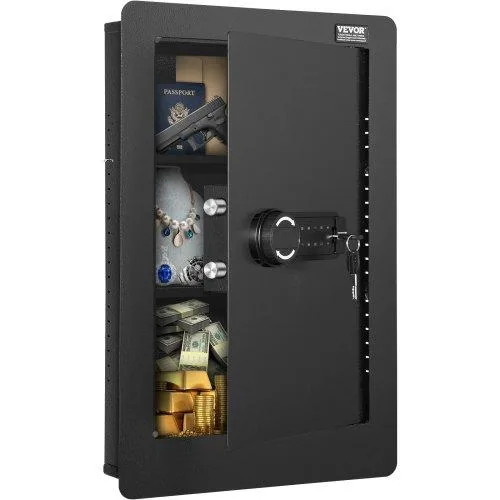 VEVOR VEVOR SS-650QR 25.59" Wall Safe 3-Tier 3 Shelves 6 Key Hooks 0.9 ft² Q235 Steel — product photo