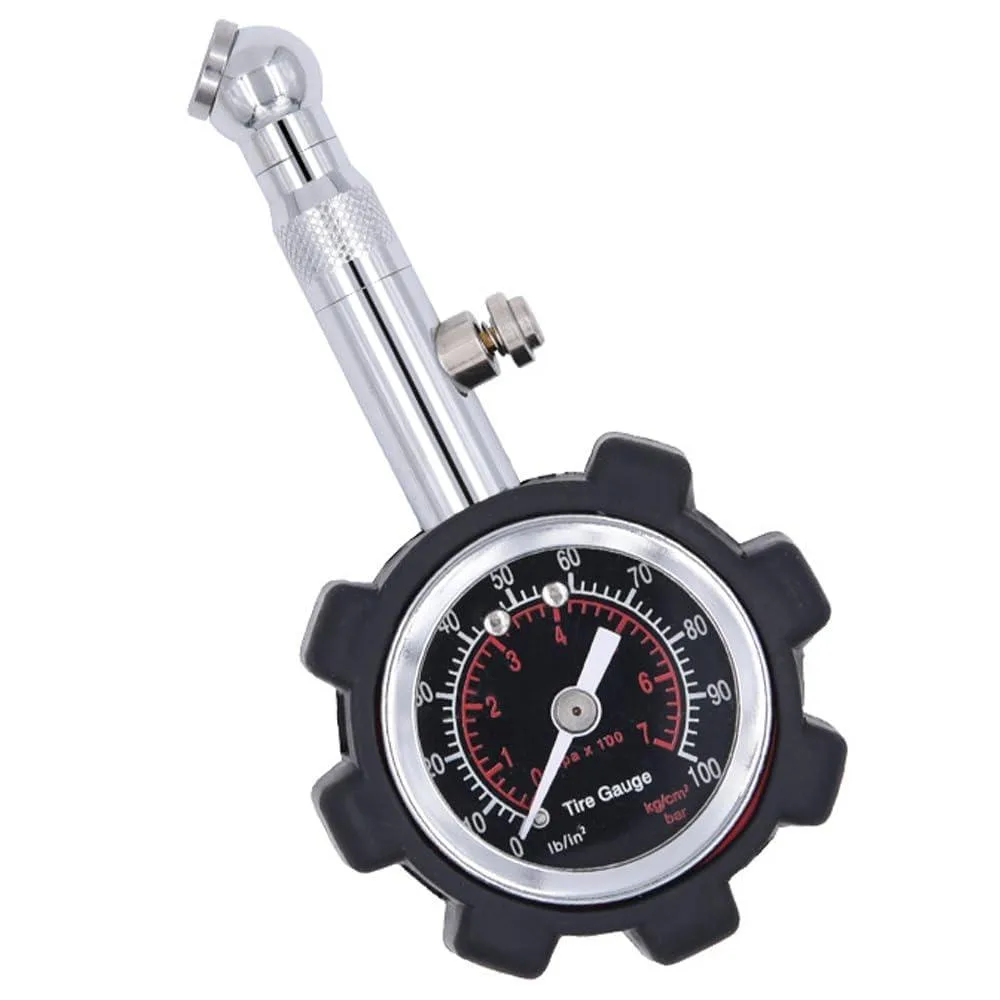 TaoTao TaoTao Tire Pressure Gauge 100 PSI 1.5 inch Dial 360 Swivel Chuck ANSI B40.1 — product photo