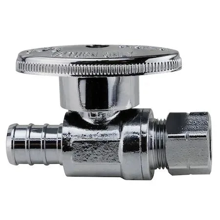 Apollo Apollo APXVS1238C20JR Quarter-Turn Valve 1/2 in. PEX Barb x 3/8 in. Compression Brass — product photo