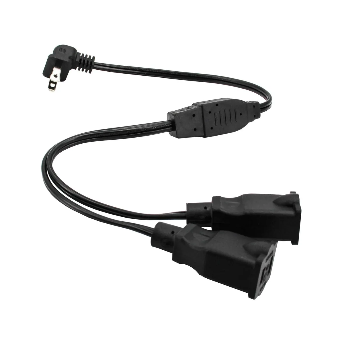  Yeatel 3FT 2-Way Power Splitter Cord 18AWG 125V Black — product photo