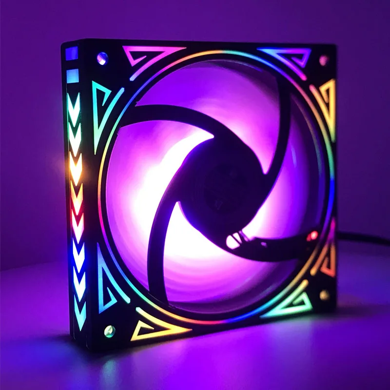SXDOOL SXDOOL 120 mm rainbow iridescence LED case fan 3-pin + Molex — product photo