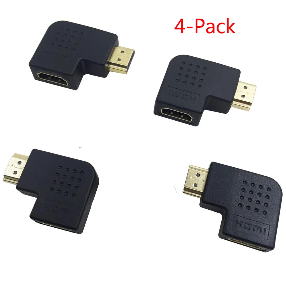 LUOM LUOM Flat Left &amp; Right 270 &amp; 90 Degree HDMI Adapter audio video converter — product photo