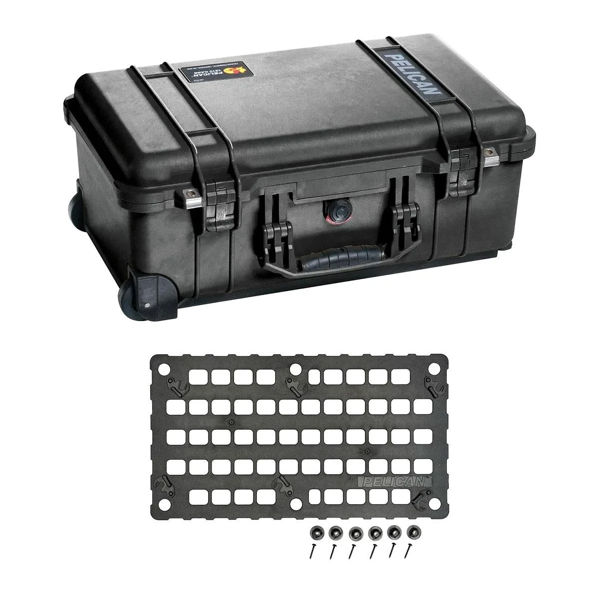 Pelican Products, Inc. Pelican Products, Inc. 1510TP Carry-On Case with TrekPak Divider System, Black with MOLLE Panel Lid Organizer — product photo