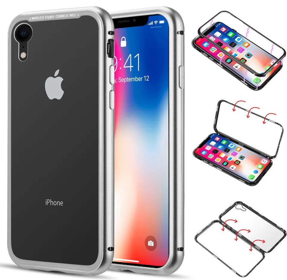 Nakedcellphone Nakedcellphone Magnetic Snap Case Silver iPhone XR 6.1 — product photo