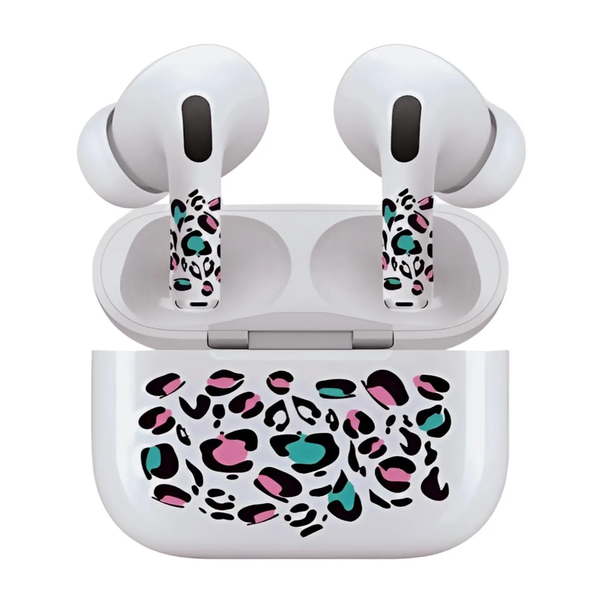 Jaspertronics Jaspertronics AirSkin-AirPods3-ColorfulLeopardPrint decal skin — product photo
