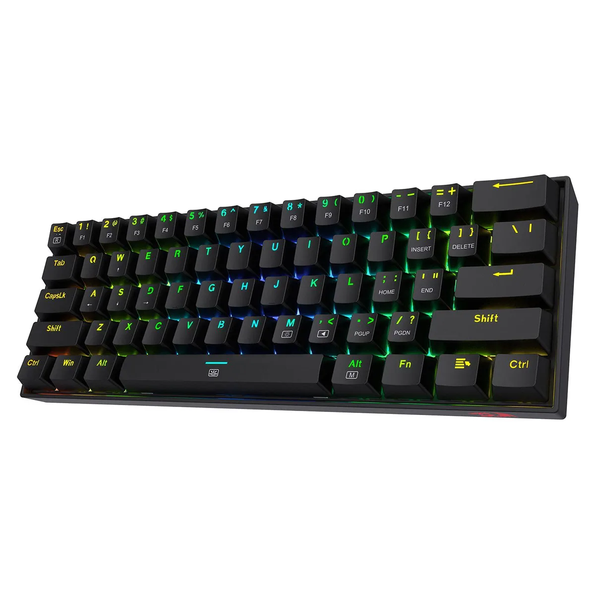 Redragon Redragon K630 Dragonborn 60% Wired RGB Gaming Keyboard, 61 Keys Red Switch Black — product photo