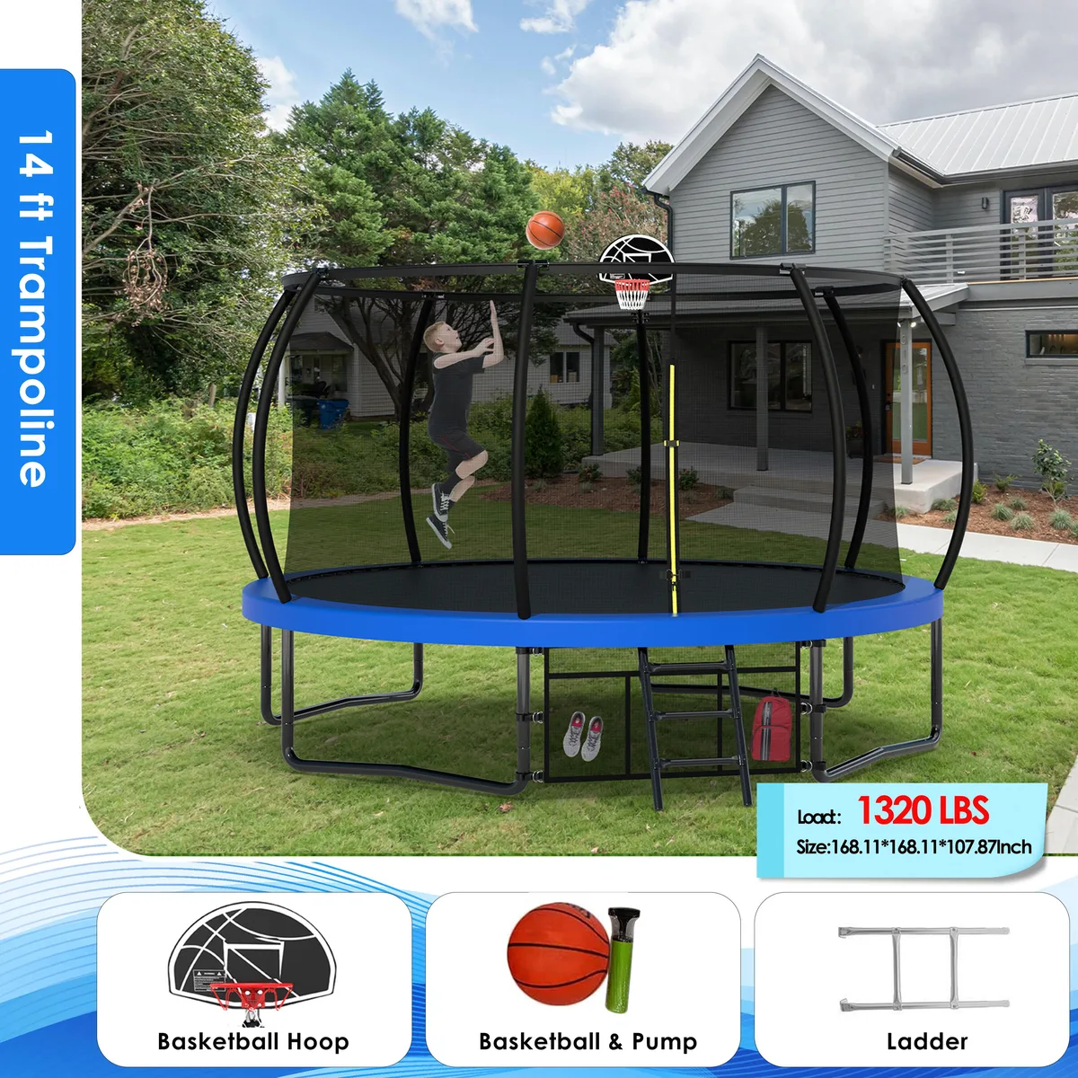 MERSCO MERSCO 14ft Outdoor Trampoline Blue — product photo