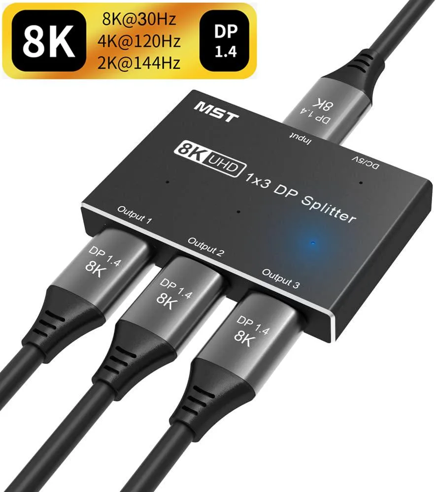 ESTONE ESTONE TJ-A036 DisplayPort 1.4 MST Splitter 1 in 3 out — product photo