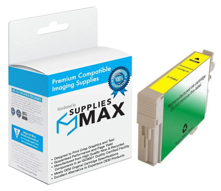 SuppliesMax SuppliesMax T098420 Yellow Remanufactured Inkjet Cartridge — product photo