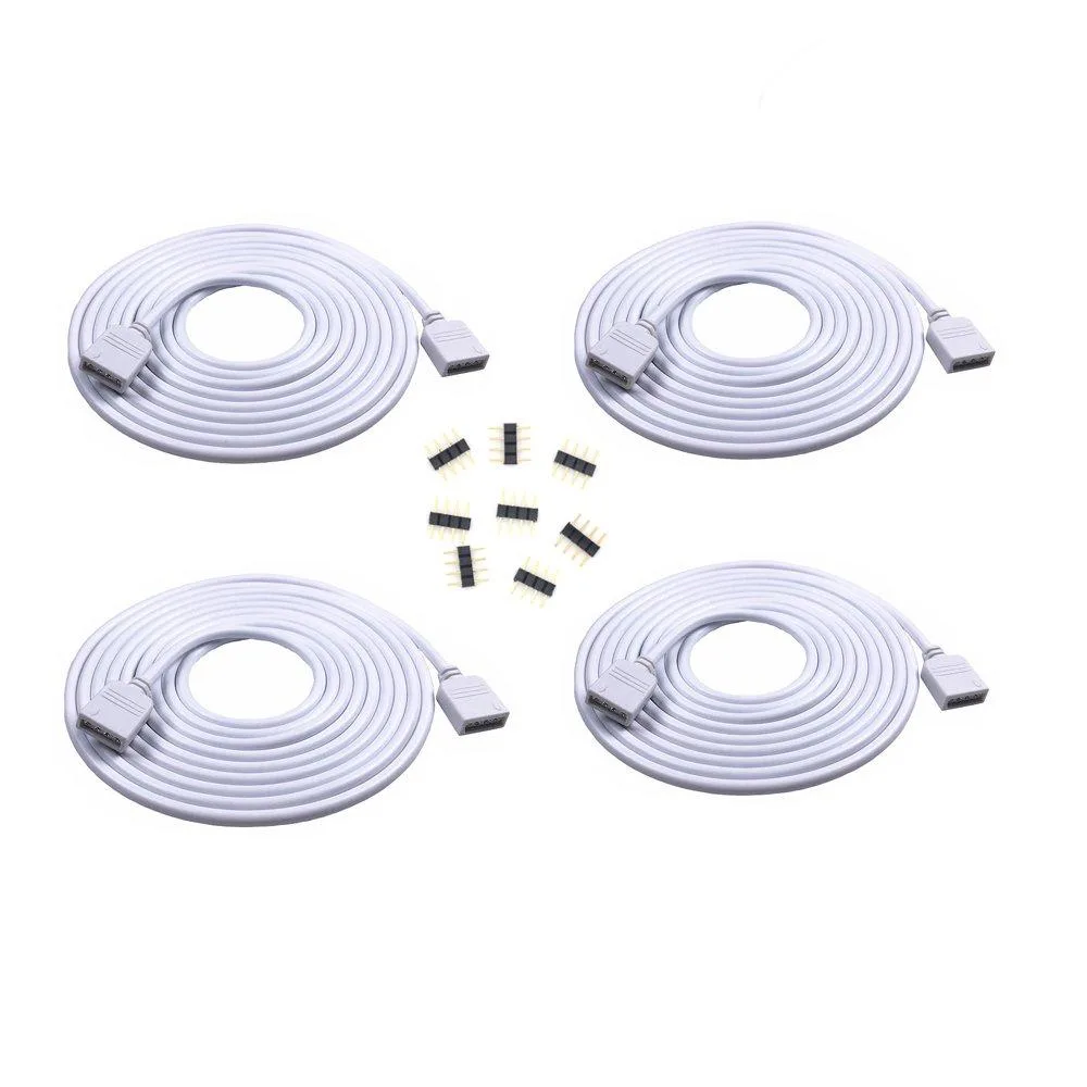 4PCS 2M 4-Pin RGB LED Extension Cable Wire Cap Connectors 10mm 5050 3528 2835 — product photo