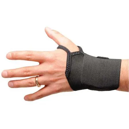 Black elastic wrist wrap single strap slide on style ambidextrous S/M