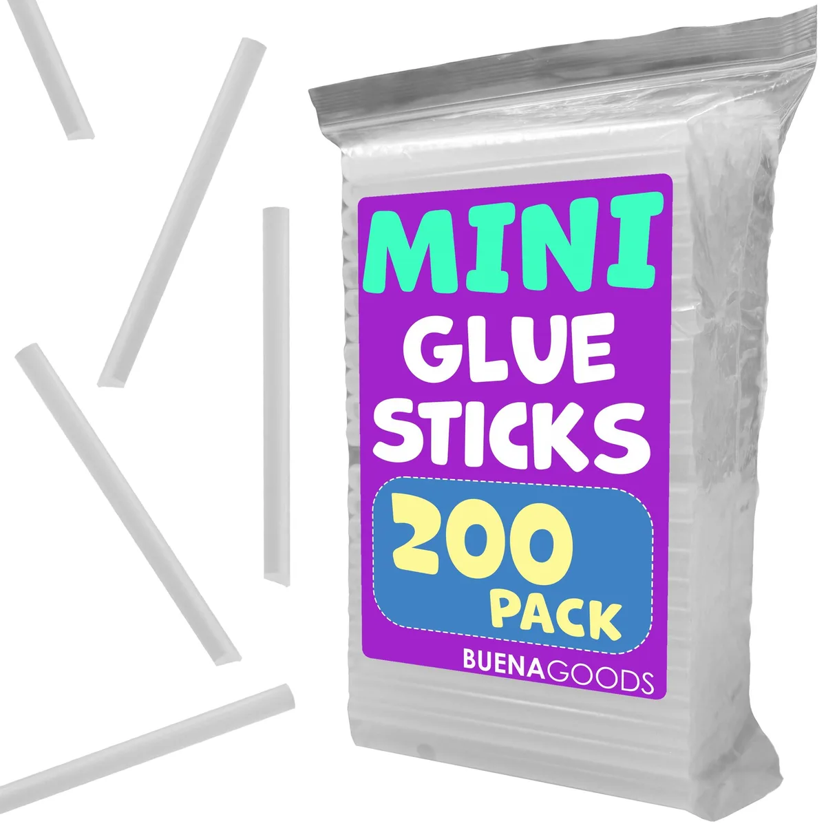  Buena Goods BGMGSCLEAR4IN200PK Clear Mini Hot Glue Sticks 4" x .27" 200 Pack — product photo