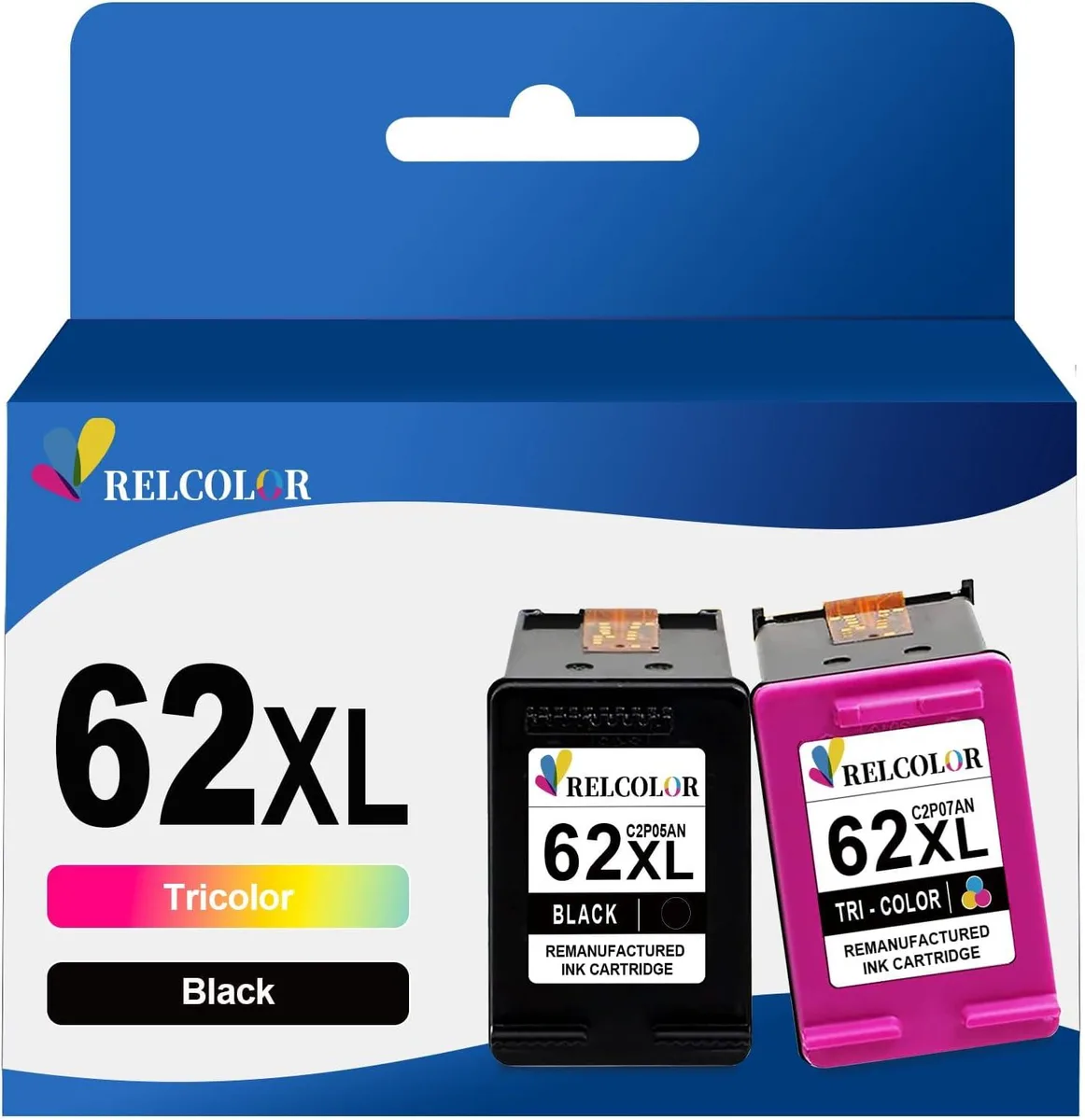 NuoTo NuoTo HP 62XL 2-pack black tri-color ink cartridge — product photo