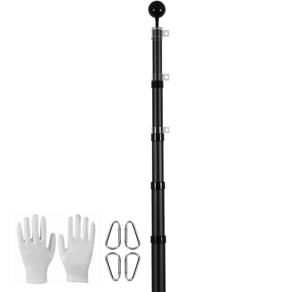 VEVOR VEVOR 20 ft Telescoping Flag Pole Kit Black — product photo