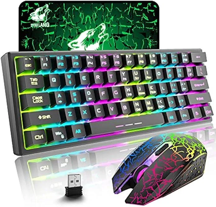 TAURKENAM TAURKENAM T61 61-Key 2.4 GHz Wireless Gaming Keyboard &amp; Mouse Combo Black — product photo