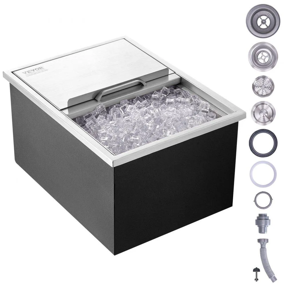 VEVOR VEVOR Drop-In Ice Chest 24"L x 18"W x 13"H 40.9 qt Stainless Steel Specialty Appliance — product photo