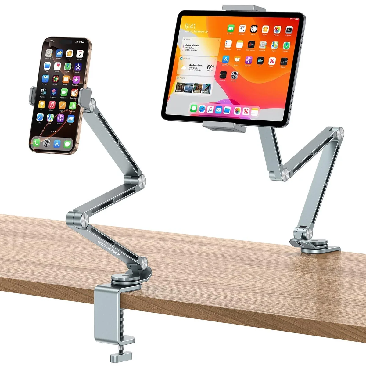 OMOTON OMOTON GH03 2 in 1 Accessory Flexible Aluminum Alloy Mount with 360 Rotation for 4-13" Devices — product photo