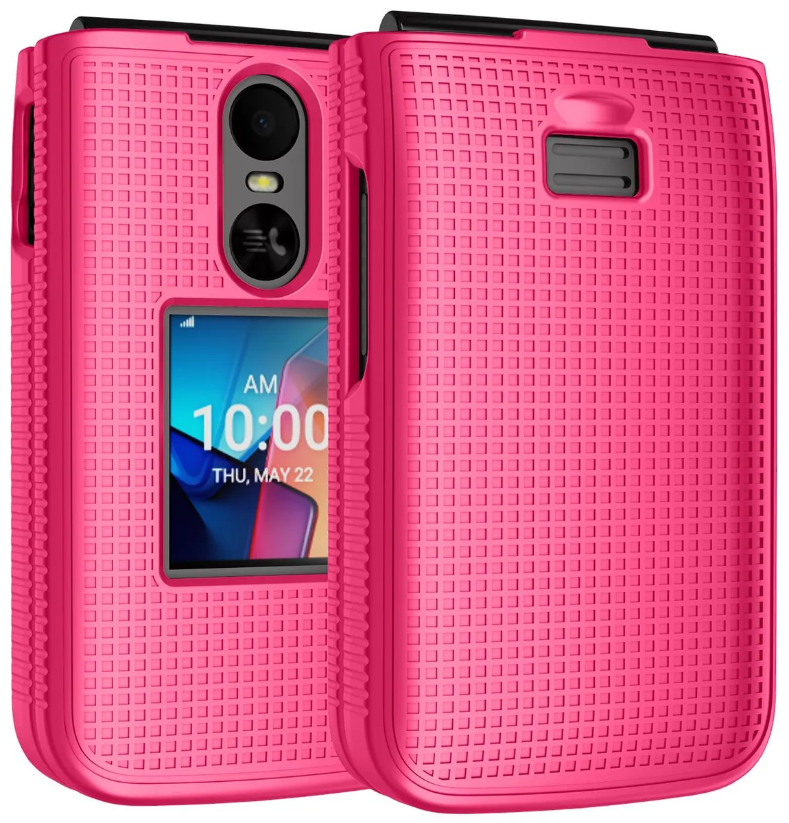 Nakedcellphone Nakedcellphone T440 Grid Texture Hard Case for TCL Flip 4 5G 2025 Pink — product photo