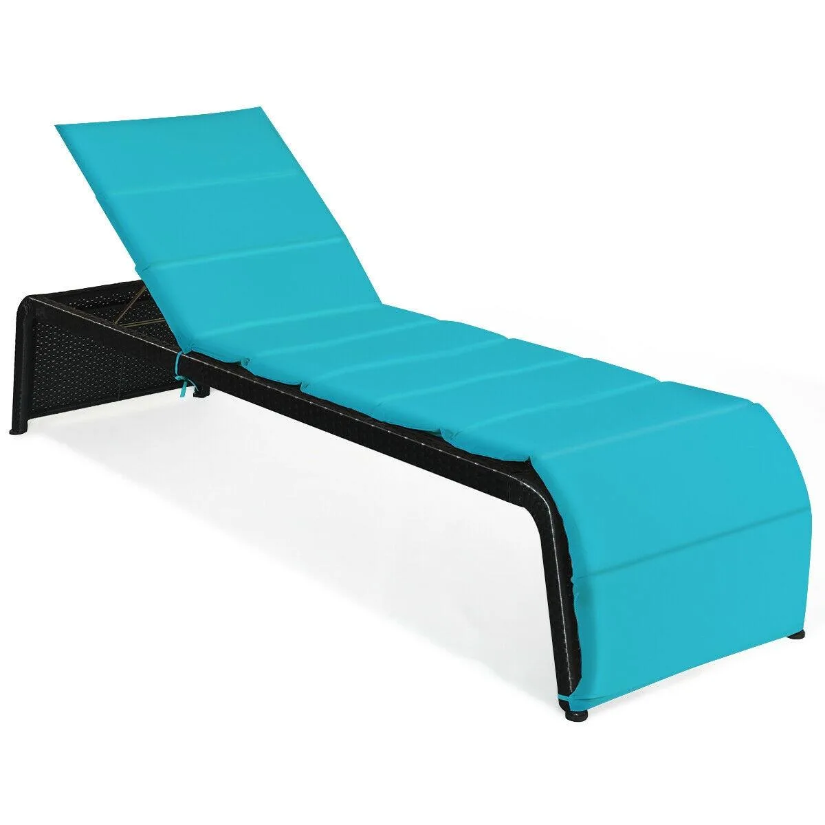 SlickBlue SlickBlue Adjustable Rattan Chaise Lounge Turquoise 85x24in 700lb — product photo