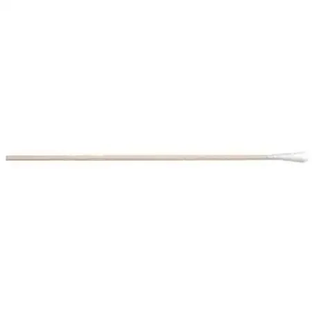 Pack of 100 six-inch cotton swabs with wooden handles and single rounded tips