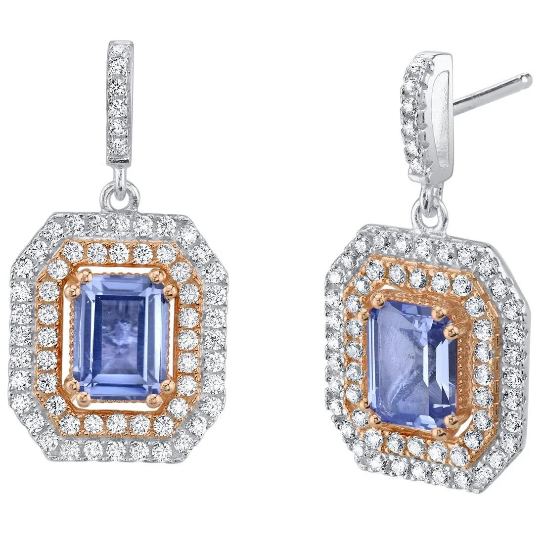 Oravo Oravo Simulated Tanzanite 925 Sterling Silver Stud Earrings 5.25 ct — product photo