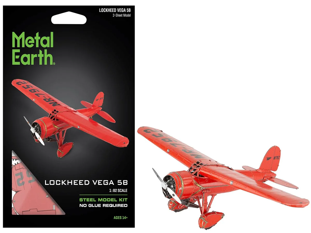 Metal Earth Metal Earth Lockheed Vega 5B Monoplane "Little Red Bus" 54-part Steel Model Kit — product photo