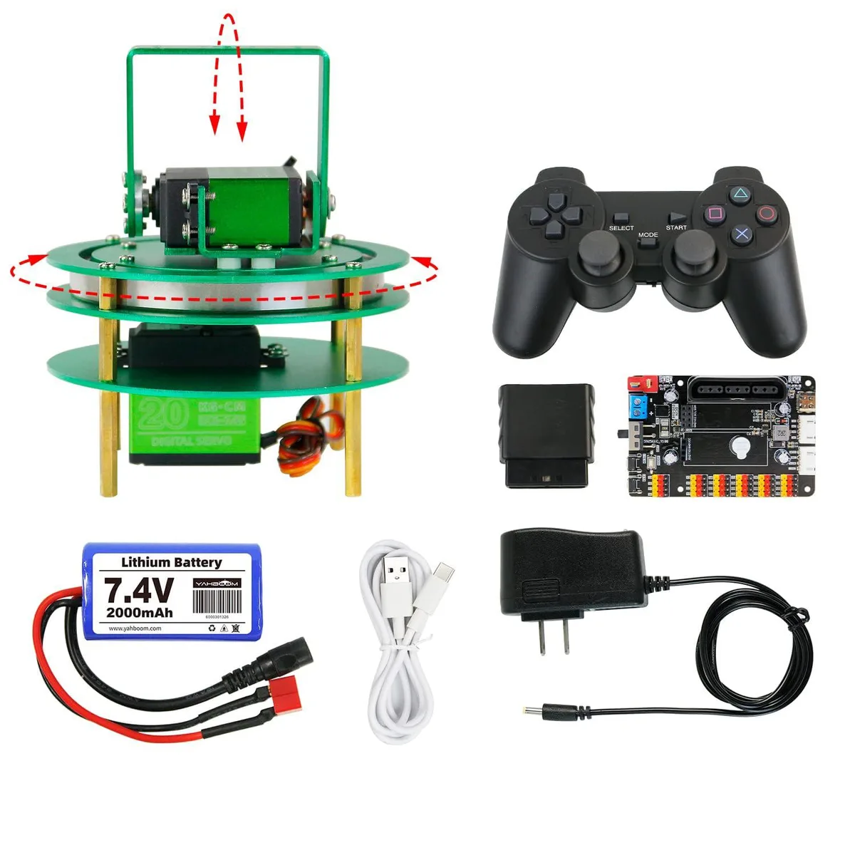 yahboom yahboom 2-DOF Servo Pan-Tilt Kit with Control Board and Handle — product photo
