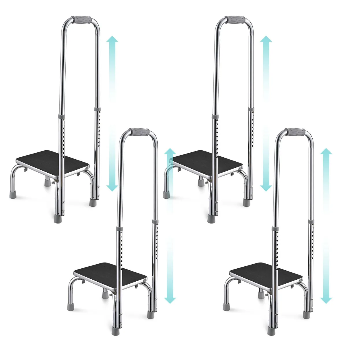 Yescom USA, Inc. Yescom USA, Inc. 38FST002-HD-06.V1X4 foot care 4-pack steel step stool 330 lb 10-position handle 32-39 in — product photo
