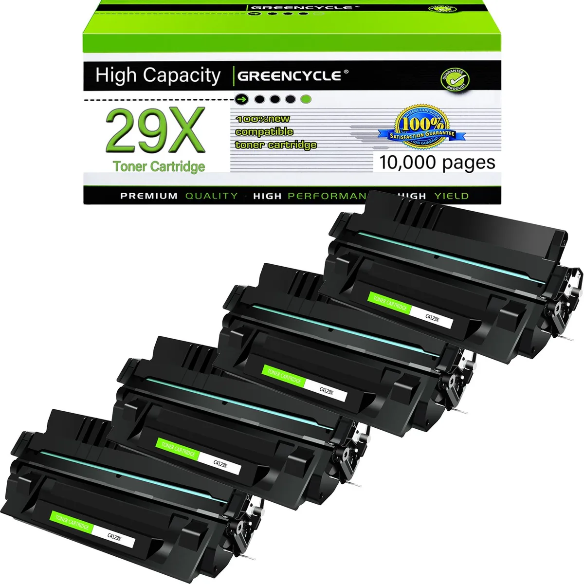 GREENCYCLE GREENCYCLE 29X Compatible Black Toner Cartridge 4 Pack — product photo
