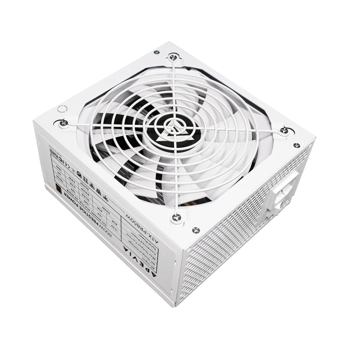 APEVIA CORP. APEVIA CORP. ATX-PR850W-WH Prestige 850W 80+ Gold White power supply — product photo