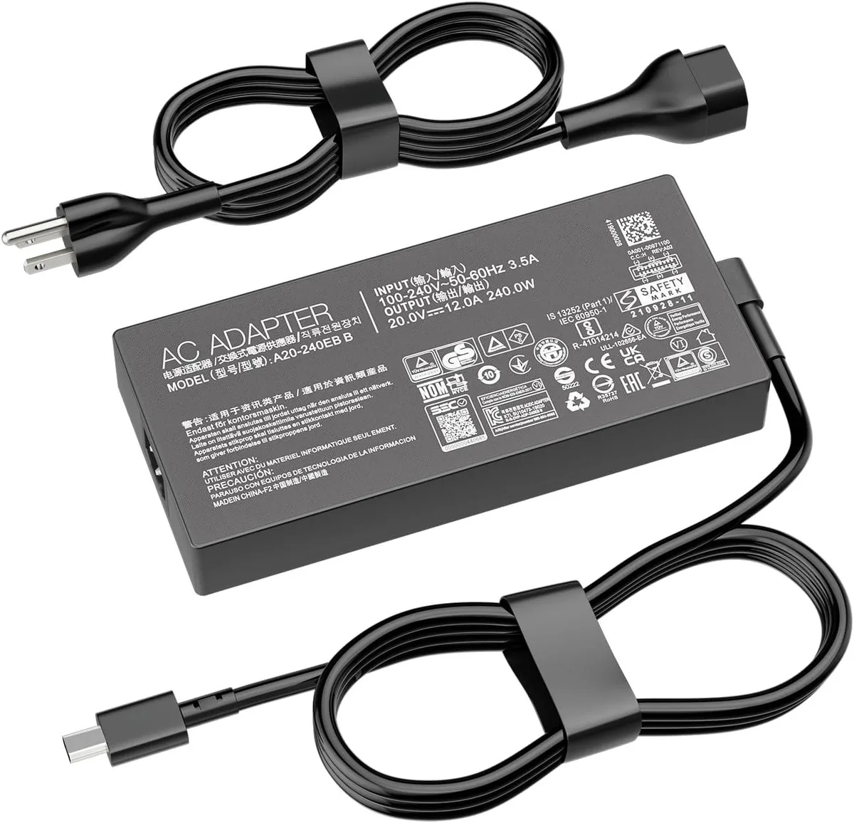 STARWELL STARWELL 240W 20V 12A AC Adapter Replacement for ROG Zephyrus G16 GU605 laptop charger — product photo