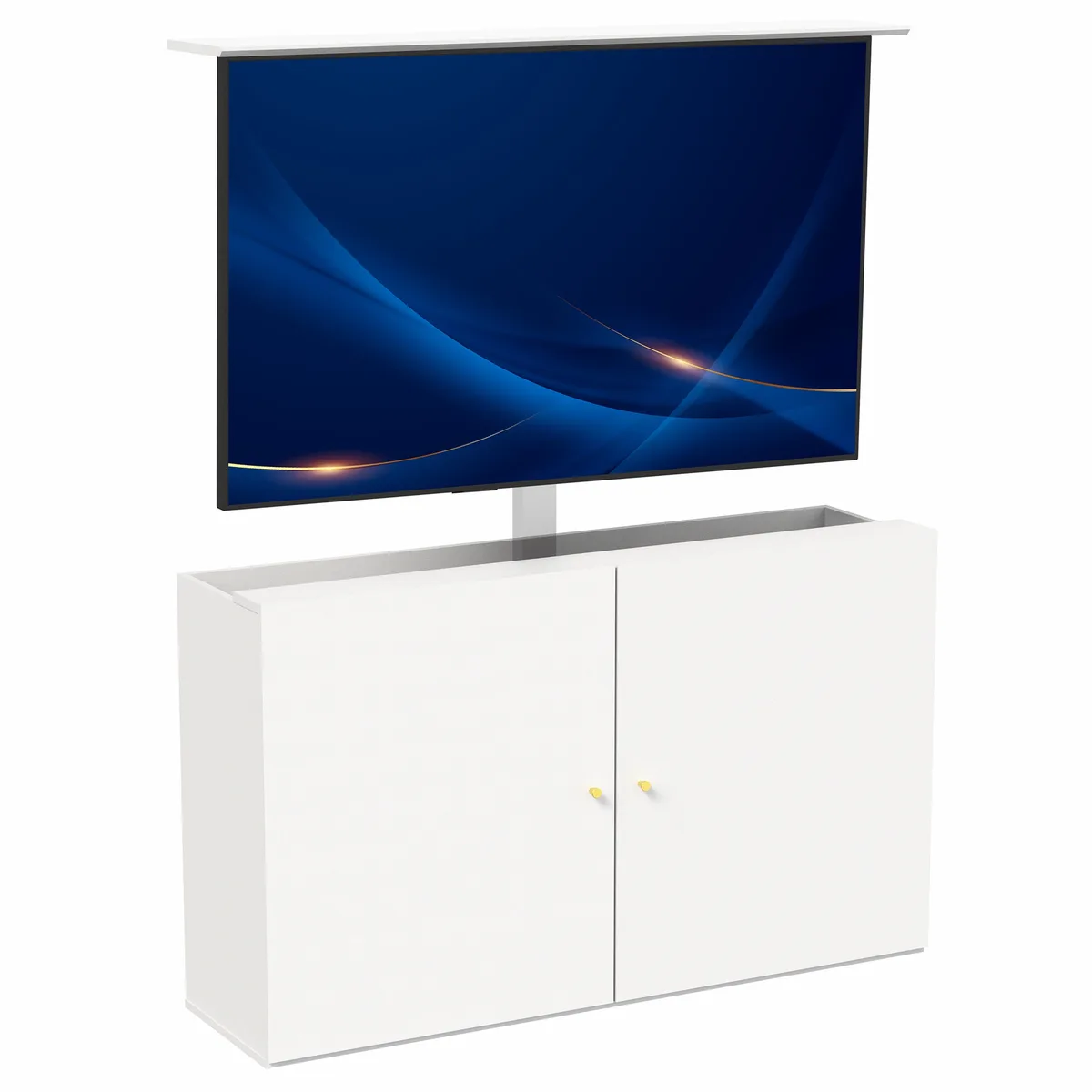 VIVO VIVO CASE-EUP1W White Motorized Vertical Lift TV Cabinet 32-55 — product photo