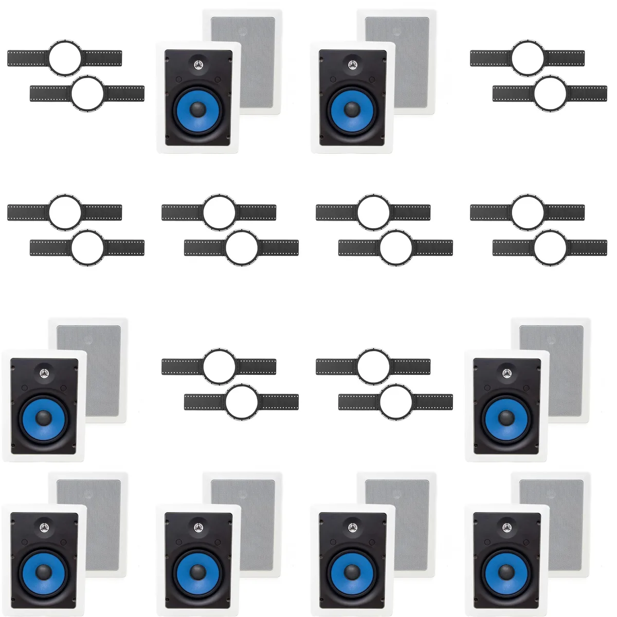 KLH KLH WK-6600 Install Kit + Legrand MS3651 3000 Series 6.5" In-Wall Speakers 8-Pack — product photo