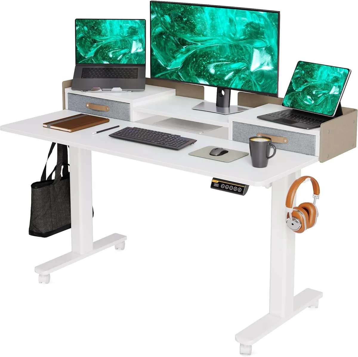 BFKK BFKK 55" Standing Desk with Drawers White — product photo