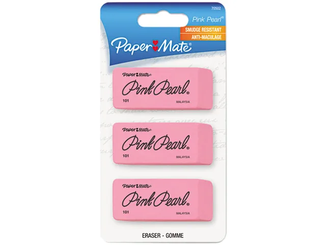 Paper Mate Paper Mate 70502 Pink Pearl Medium eraser 3 pack — product photo