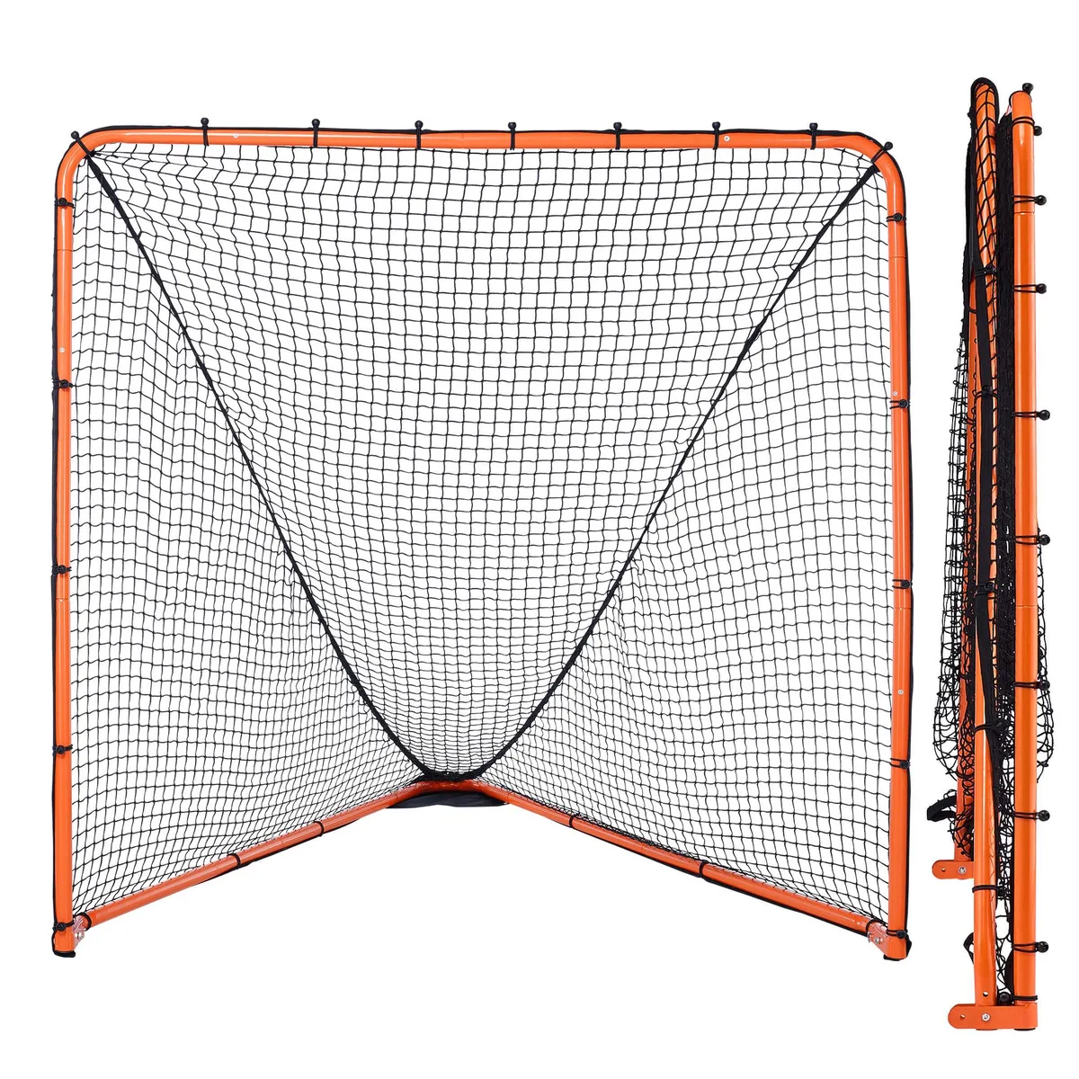 VEVOR VEVOR Lacrosse Goal 6x6x7ft Orange Folding Steel Frame Net — product photo