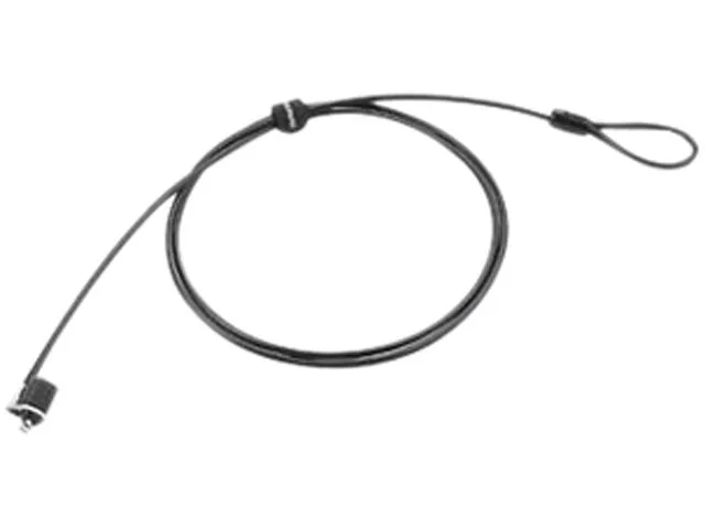 Black Lenovo security cable lock with keyed mechanism and galvanised steel cable