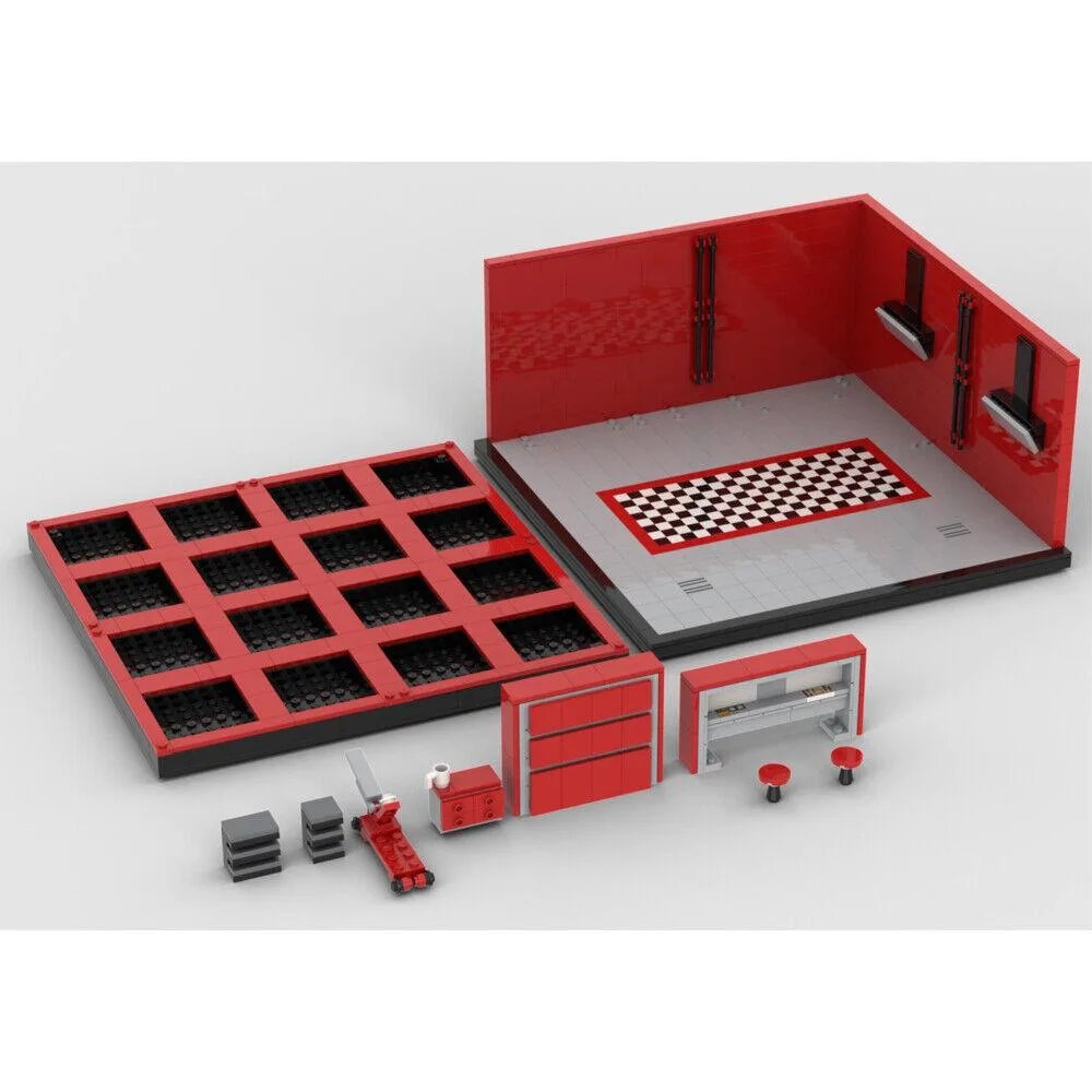 ZITIANYOUBUILD ZITIANYOUBUILD MOC-111581 Sports Car Garage Workshop 879 Parts — product photo