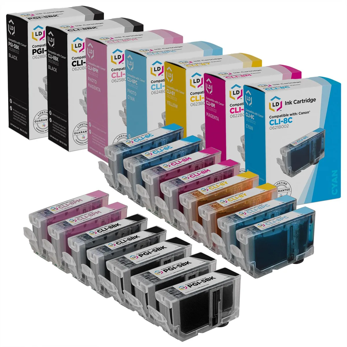 LD Products LD Products Compatible Ink Cartridge Set for Canon PGI5 CLI8 15-Pack — product photo