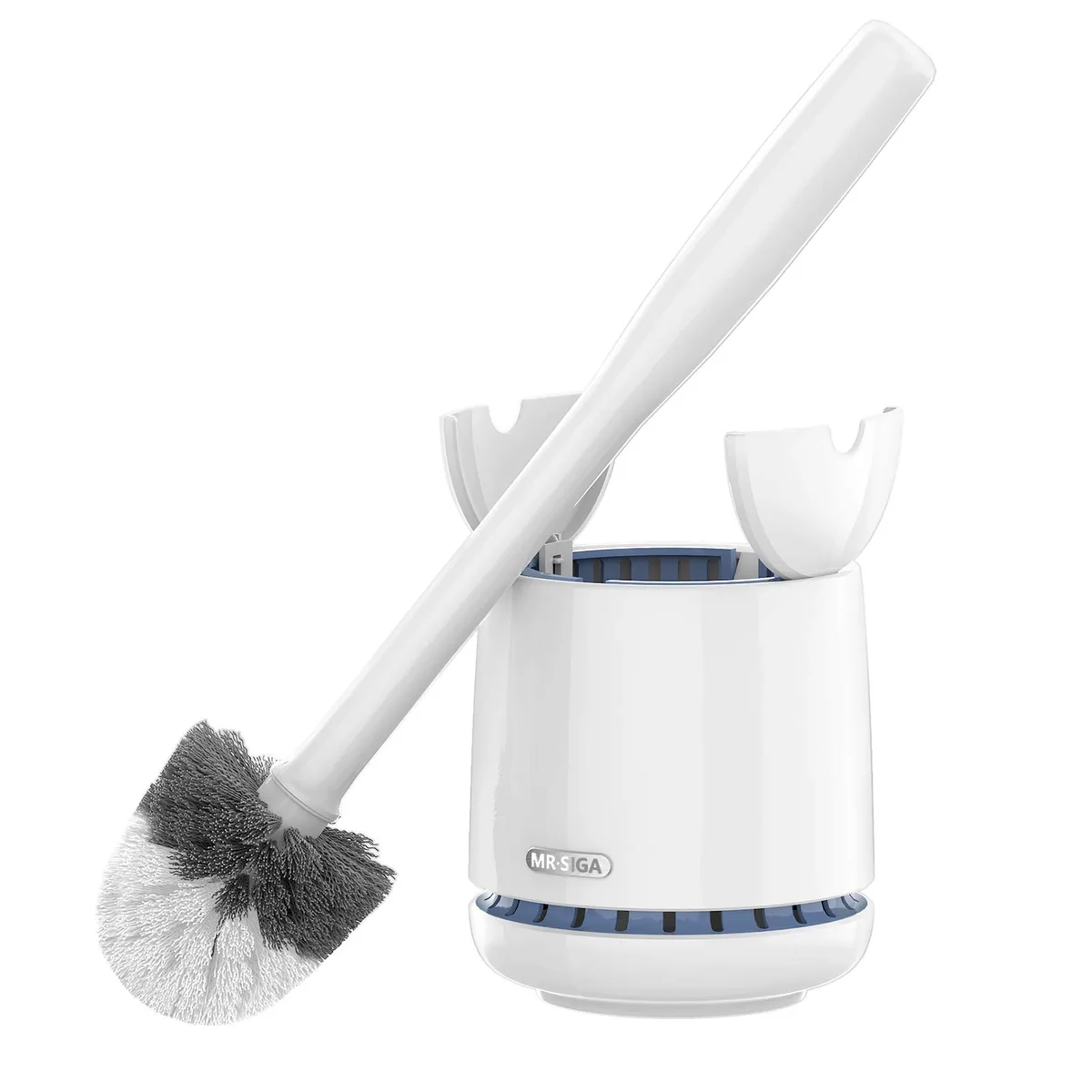  MR.SIGA Toilet Bowl Brush and Holder, White, 15.8" Handle — product photo
