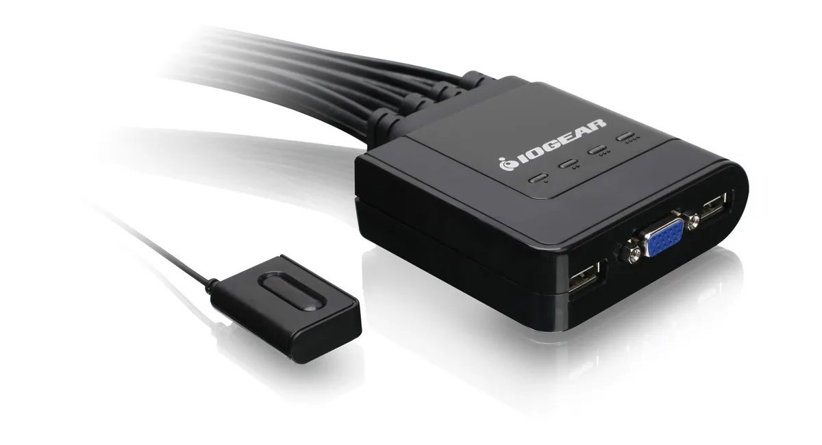 TRENDnet GCS24U 4-Port USB KVM Switch with Cables and Remote — product photo