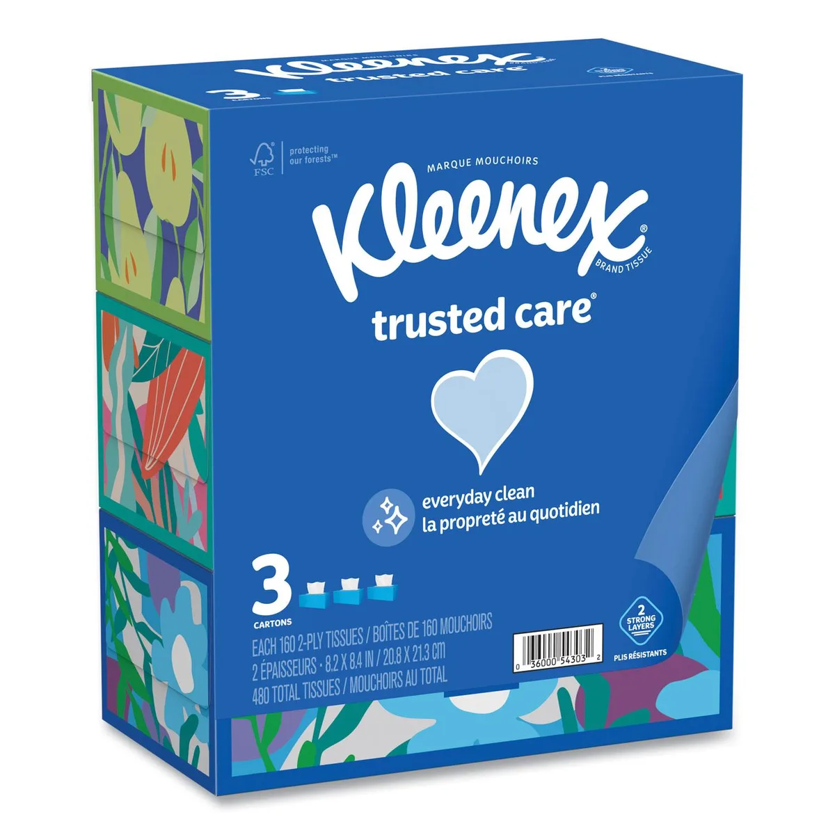 Kimberly Clark Kimberly Clark 54303 facial tissues 2-ply 160 sheets 12 boxes — product photo