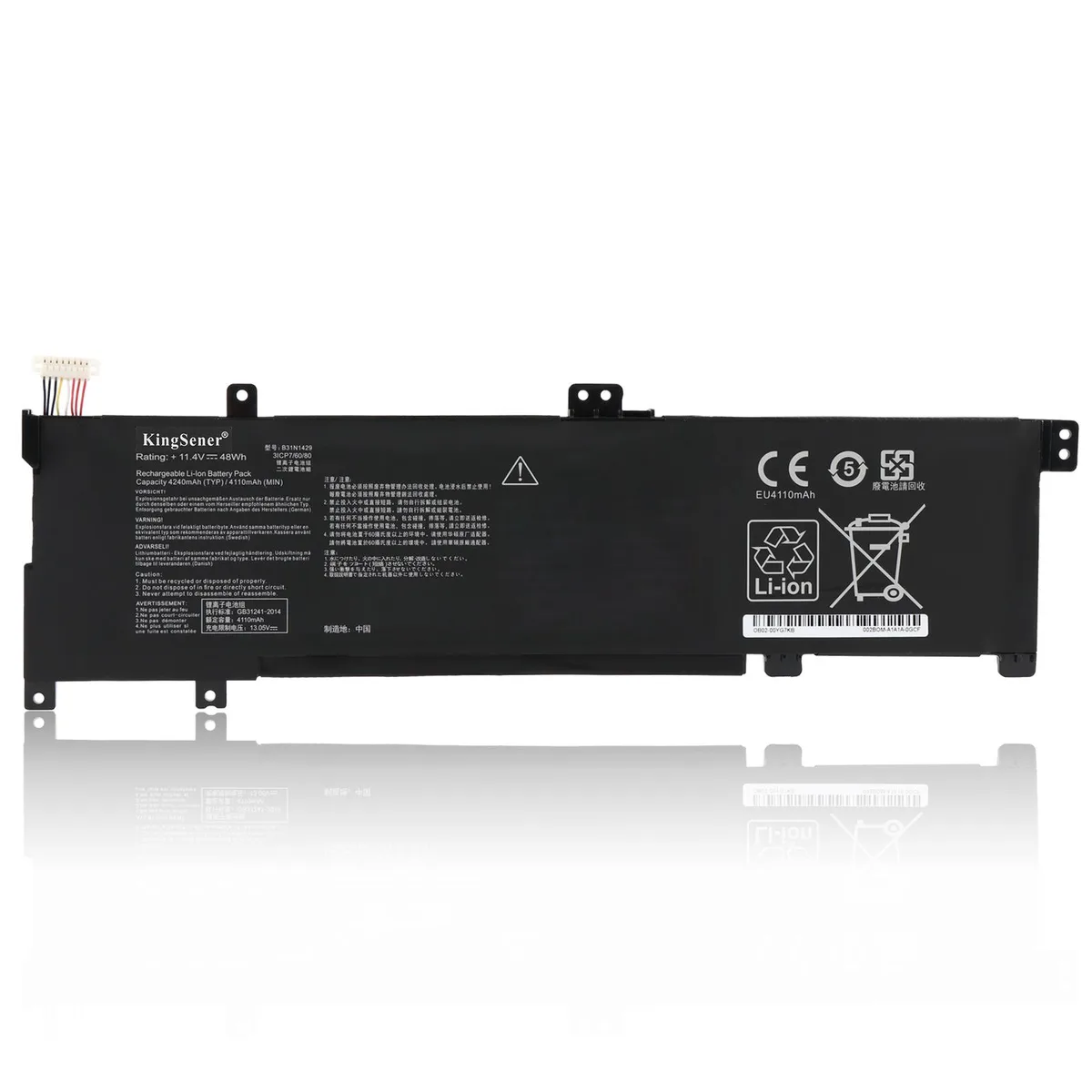 KingSener KingSener B31N1429 48Wh laptop battery for ASUS A501LB A501LX A501UX R516LB R516LX R516UX V502LB — product photo