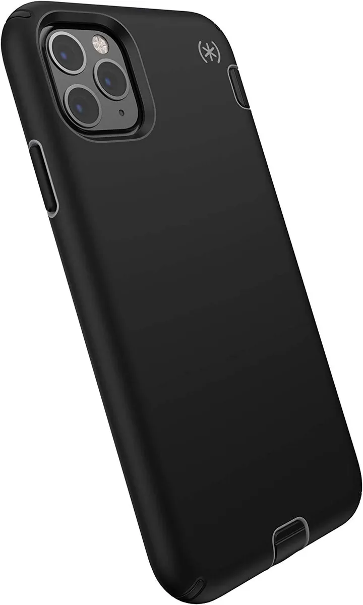 Black protective case for iPhone 11 Pro Max with soft-touch grip and layered cushioning