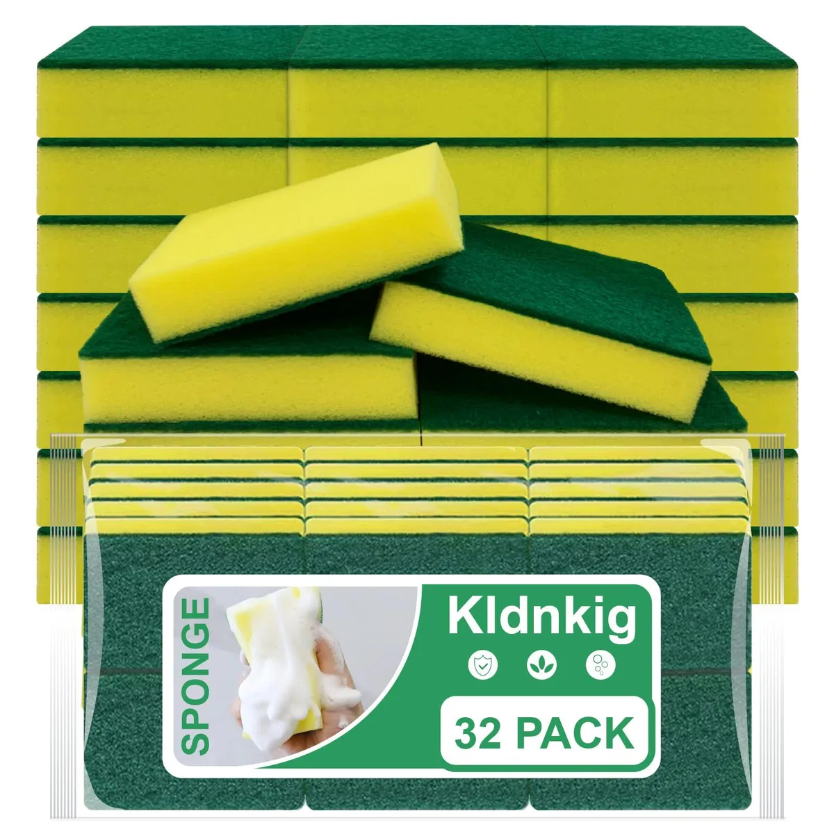  Cleaning Sponge 32 Pack Dual-Sided Dishwashing Sponge — product photo