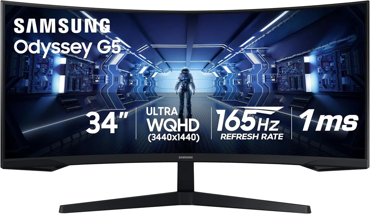 SAMSUNG SAMSUNG Odyssey G5 34" UWQHD 165Hz Curved Gaming Monitor LC34G55TWWNXZA — product photo